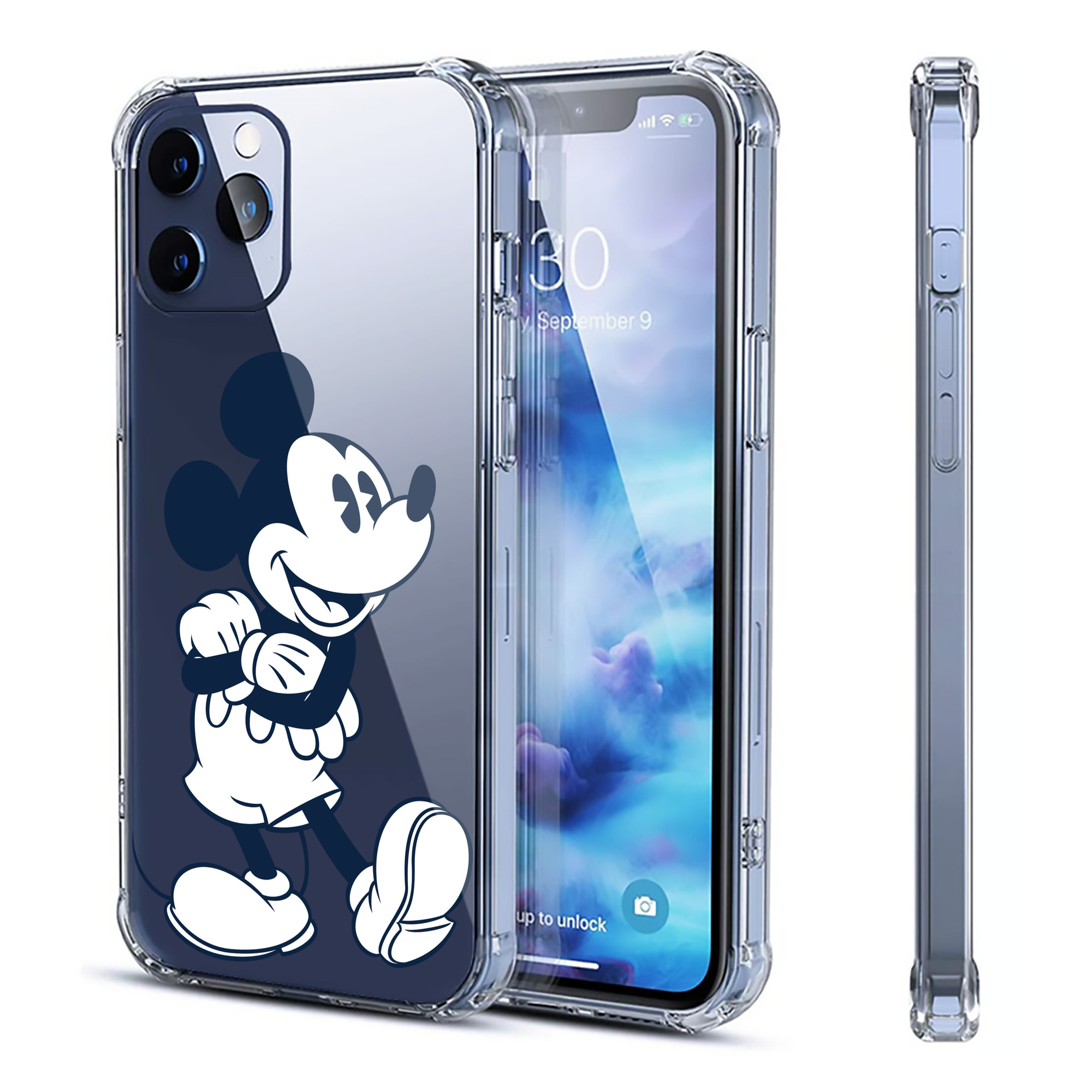 （画像用） ミッキーマウス Mickey Mouse 【iPhone 12シリーズ対応】透明スマホケース（クリアソフトケース）
